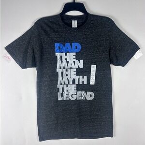 Optima Dad The Man The Myth The Legend Graphic T-Shirt Mens Size Small Gray NWT